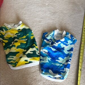 Dogs Camo T-Shirts - Green and Blue